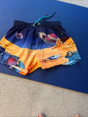 Diesel Orange & Blue Graphic Swim Shorts